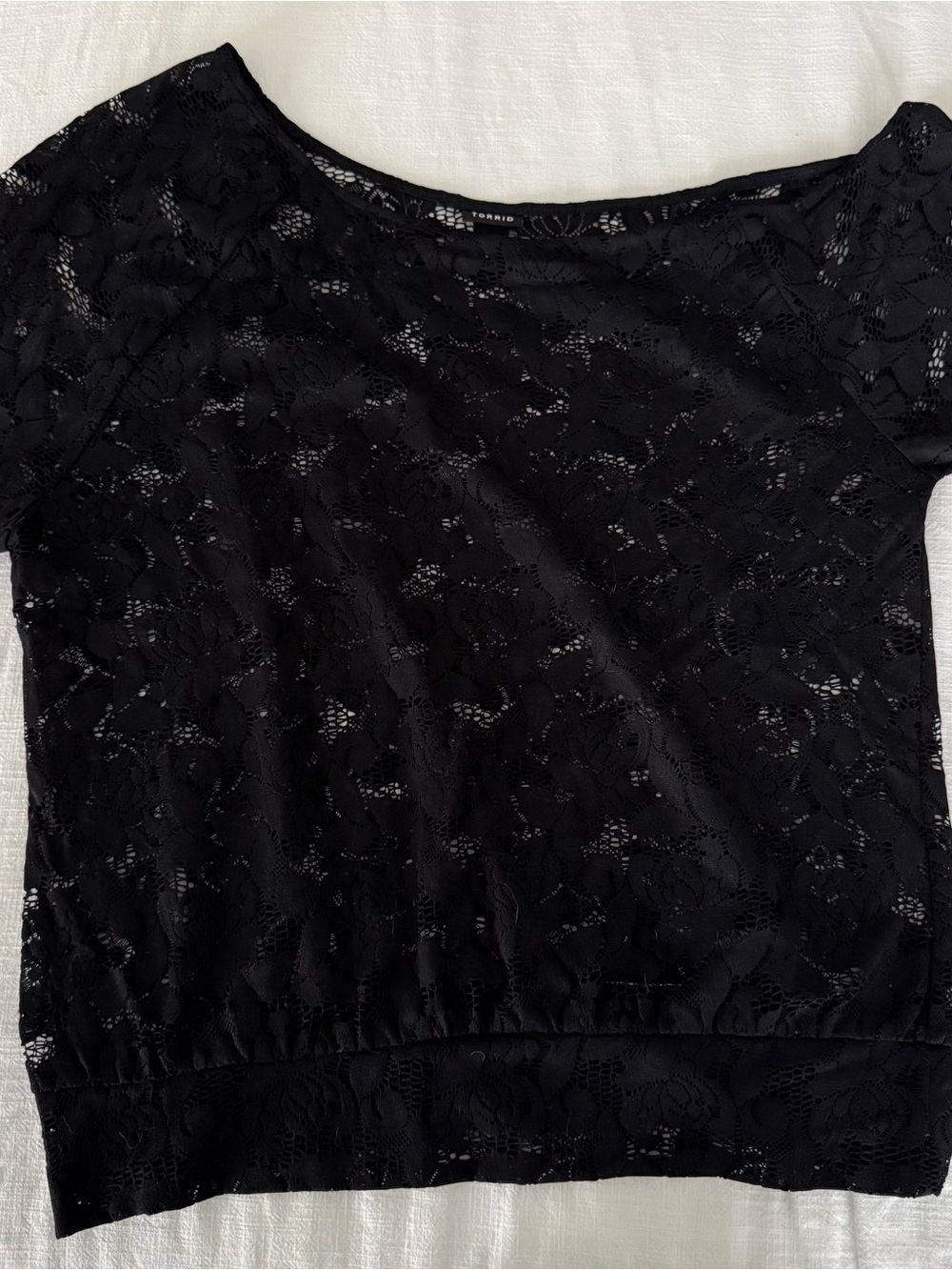 torrid Black Floral Lace Top